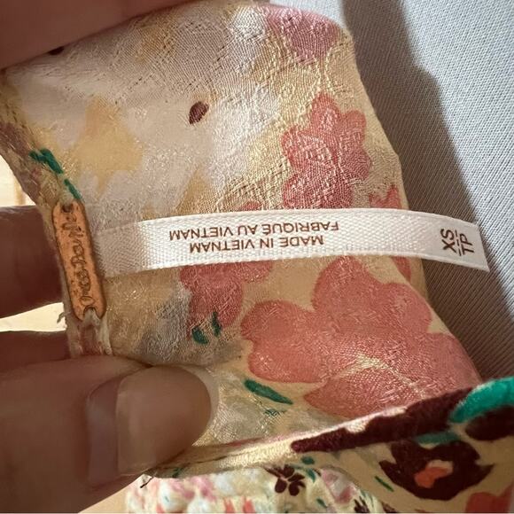 Free People FP Callie Floral Print Tunic Mini Dress in Vintage Combo XS - Picture 7 of 9